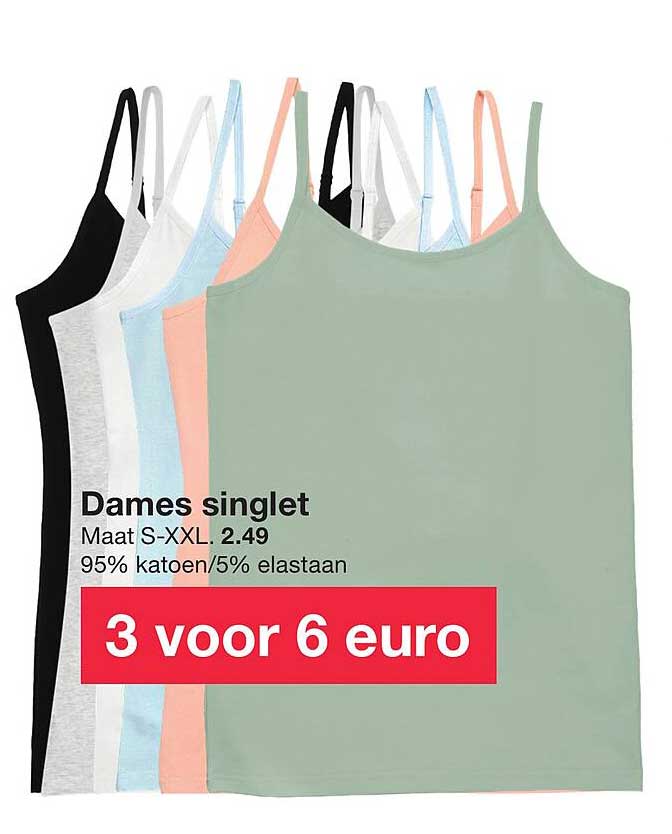 Dames Singlet – 3 für 6 Euro