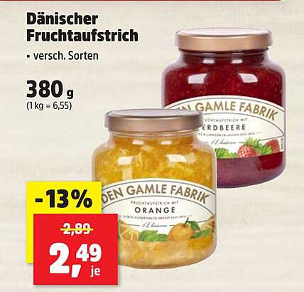 Dänischer Fruchtaufstrich - verschiedene Sorten