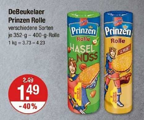 DeBeukelaer Prinzen Rolle - verschiedene Sorten je 352-g - 400-g Rolle