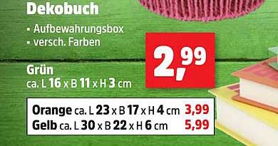 Dekobuch - Aufbewahrungsbox in verschiedenen Farben
