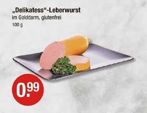 "Delikatesse"-Leberwurst im Golddarm, glutenfrei