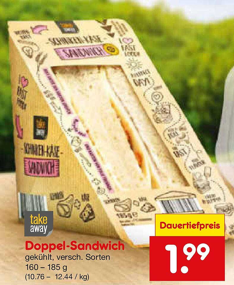 Doppel-Sandwich gekühlt, verschiedene Sorten 160 – 185 g