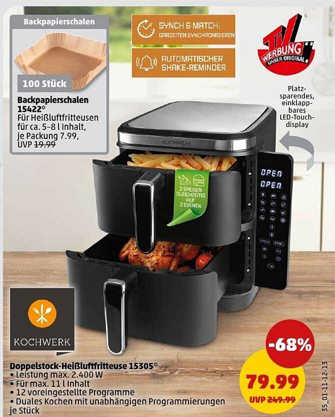 Doppelstock-Heißluftfritteuse 15305 - Jetzt im Angebot!