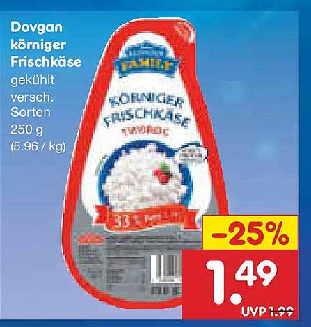 Dovgan körniger Frischkäse 250 g