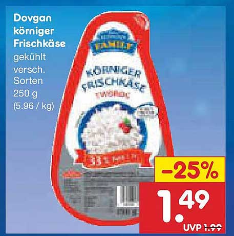 Dovgan körniger Frischkäse 250 g