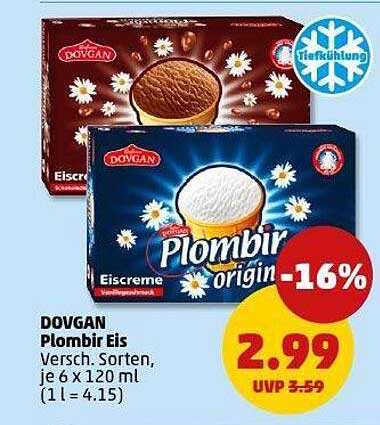 DOVGAN Plombir Eis - Verschiedene Sorten, je 6 x 120 ml