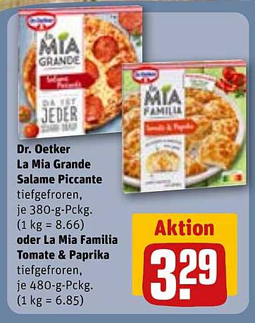 Dr. Oetker La Mia Grande Salame Piccante oder La Mia Familia Tomate & Paprika