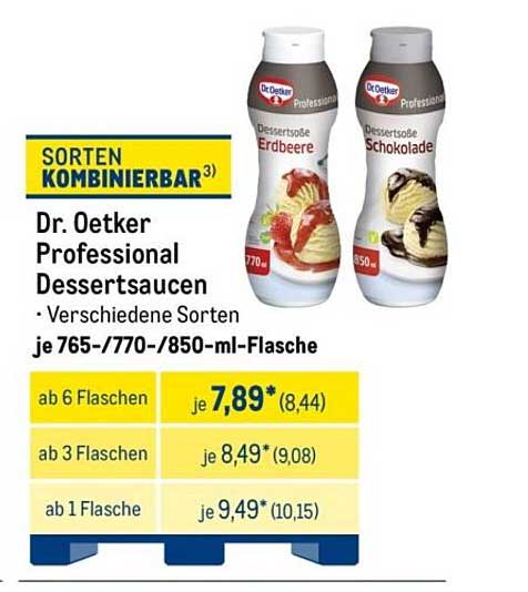 Dr. Oetker Professional Dessertsaucen – Verschiedene Sorten