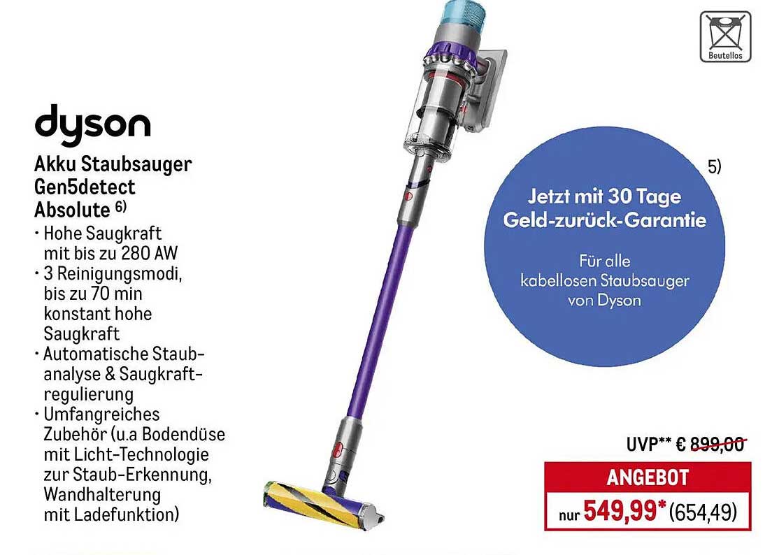 Dyson Akku Staubsauger Gen5detect Absolute