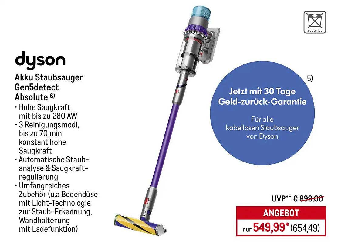 Dyson Akku Staubsauger Gen5detect Absolute