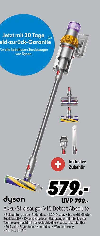 Dyson Akku-Stielsauger V15 Detect Absolute - Jetzt für 579,- statt 799,-