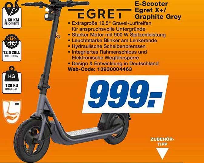 E-Scooter Egret X+/Graphite Grey
