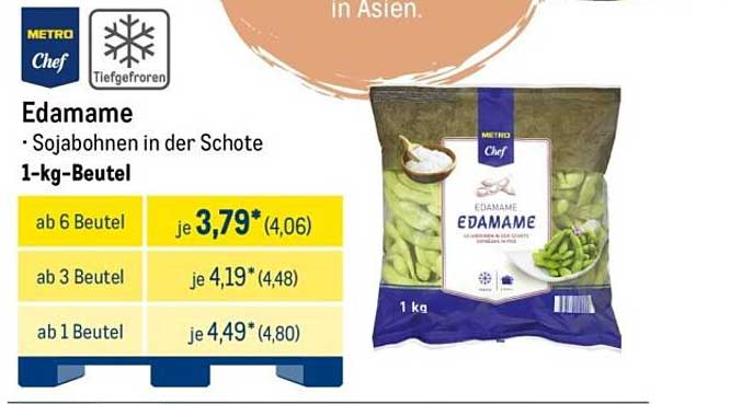 Edamame - Sojabohnen in der Schote, 1-kg-Beutel