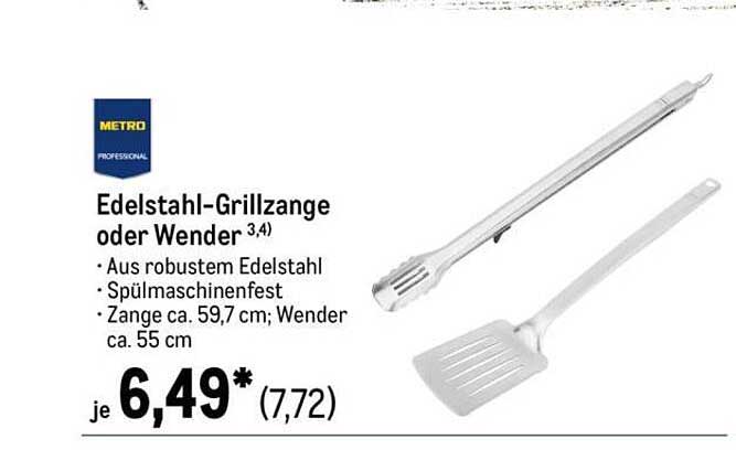 Edelstahl-Grillzange oder Wender