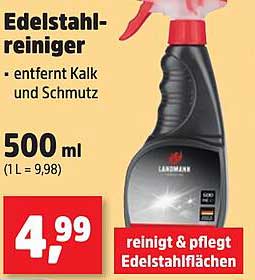 Edelstahlreiniger 500 ml von Landmann – entfernt Kalk und Schmutz