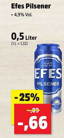Efes Pilsener 0,5 Liter - Genießen Sie den erfrischenden Geschmack!