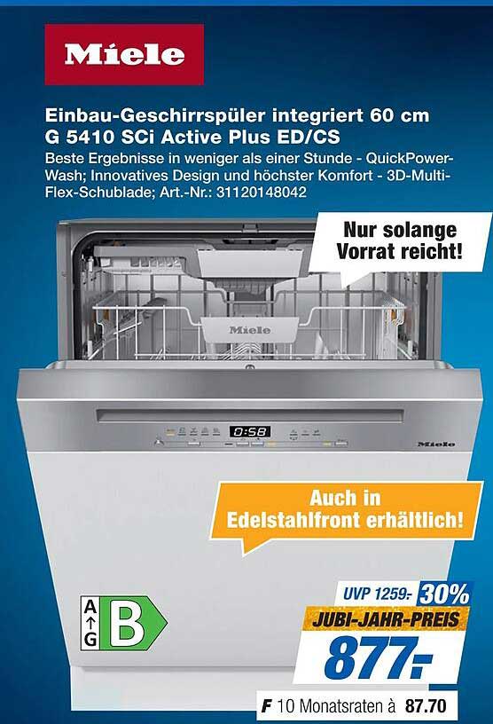 Einbau-Geschirrspüler integriert 60 cm G 5410 SCi Active Plus ED/CS