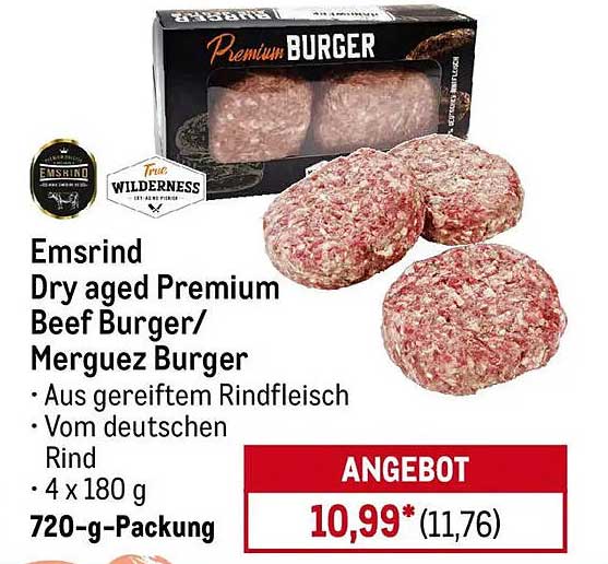 Emsrind Dry aged Premium Beef Burger/Merguez Burger