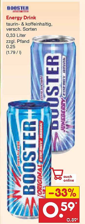Energy Drink - BOOSTER 0,33 Liter