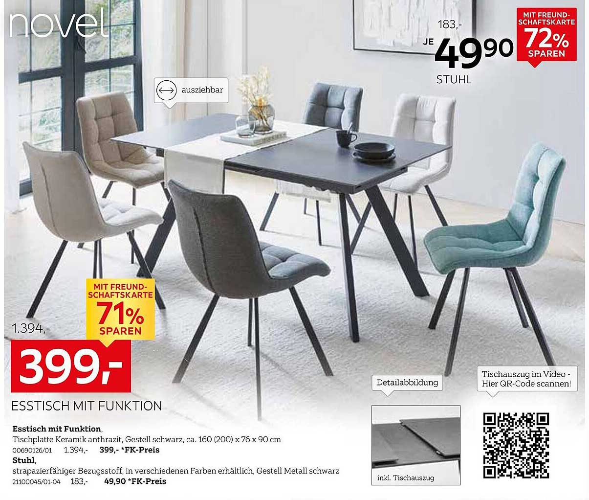 Esszimmertisch mit Funktion - jetzt nur 399,-