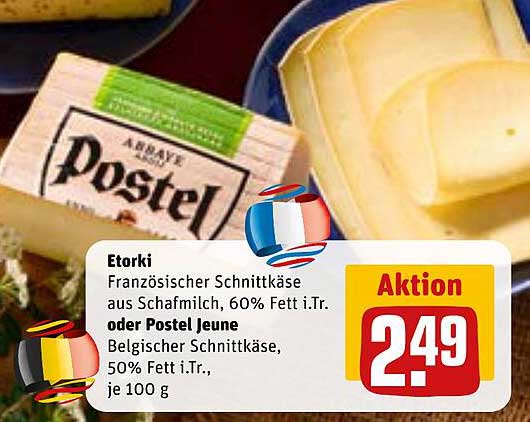 Etorki Französischer Schnittkäse oder Postel Jeune Belgsicher Schnittkäse