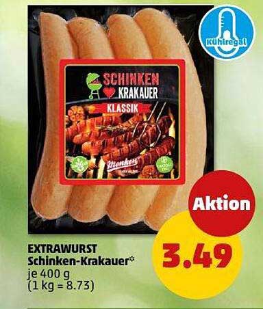 EXTRAWURST Schinken-Krakauer 400 g für nur 3,49 €