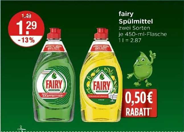 Fairy Spülmittel – Zwei Sorten je 450-ml-Flasche