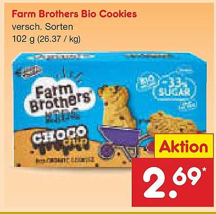 Farm Brothers Bio Cookies verschieden Sorten 102 g (26,37 € / kg)