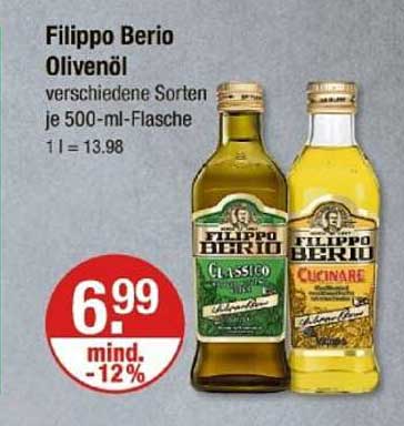Filippo Berio Olivenöl verschiedene Sorten je 500-ml-Flasche