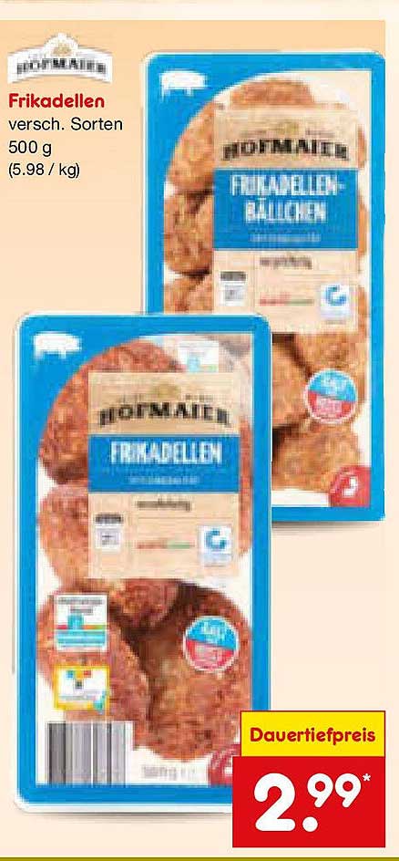 Frikadellen verschiedener Sorten 500 g - Jetzt nur 2,99 €