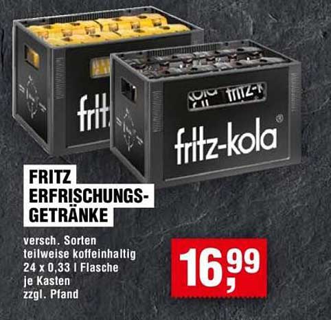 Fritz Erfrischungs-Getränke 24 x 0,33 l Flasche je Kasten