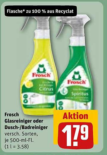Frosch Glasreiniger oder Dusch-/Badreiniger 500 ml