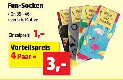 Fun-Socken - Verschiedene Motive in den Größen 35-46