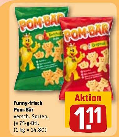 Funny-frisch Pom-Bär, verschiedene Sorten, je 75-g-Btl.