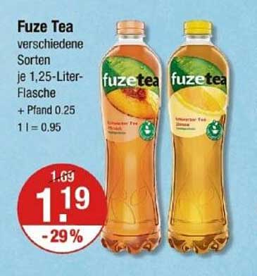Fuze Tea verschiedene Sorten je 1,25-Liter-Flasche