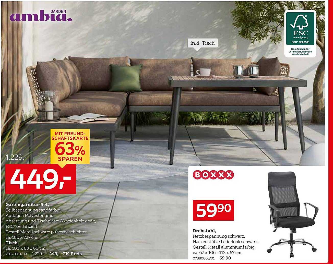 Gartenmöbel-Set von ambia mit Tisch, 63% sparen!