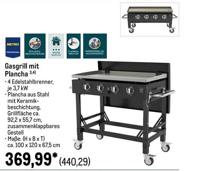 Gasgrill mit Plancha 3,4