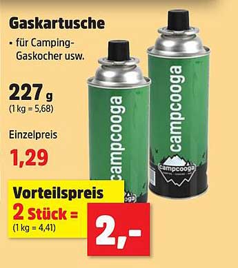 Gaskartusche für Camping-Gaskocher