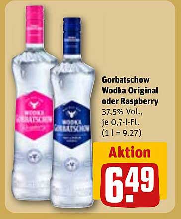 Gorbatschow Wodka Original oder Raspberry – Aktion!