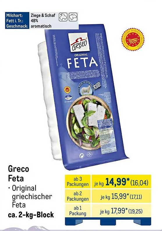 Greco Feta - Original griechischer Feta, ca. 2-kg-Block
