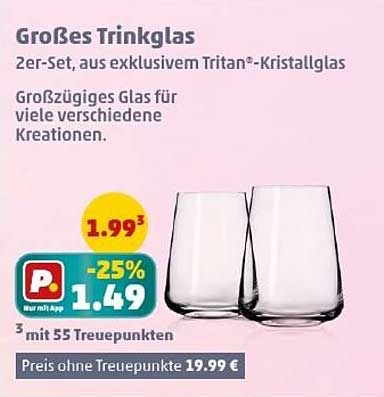 Großes Trinkglas 2er-Set, aus exklusivem Tritan®-Kristallglas