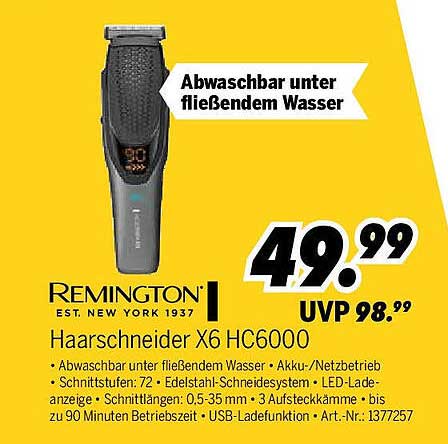 Haarschneider X6 HC6000 von Remington