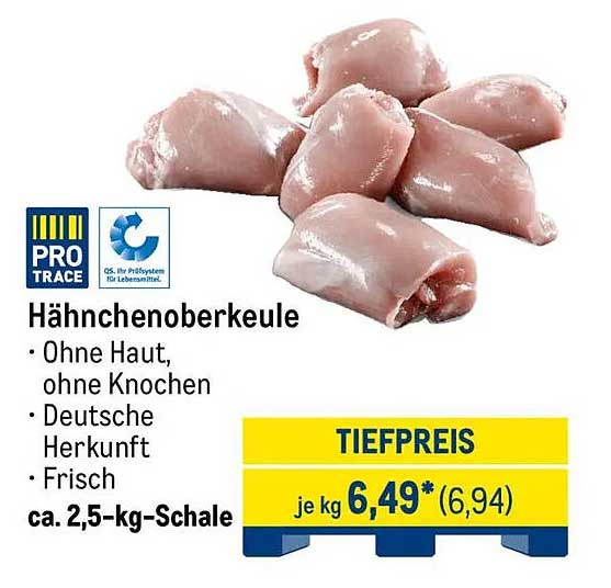 Hähnchenoberkeule ohne Haut, ohne Knochen