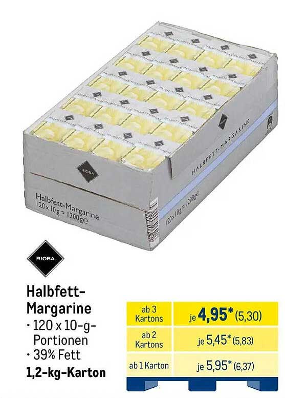 Halbfett-Margarine - 1,2-kg-Karton von RIoba