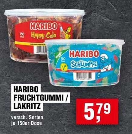 HARIBO Fruchtgummi / Lakritz 150er Dose