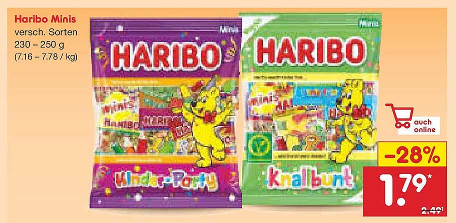Haribo Minis - verschiedene Sorten 230 – 250 g