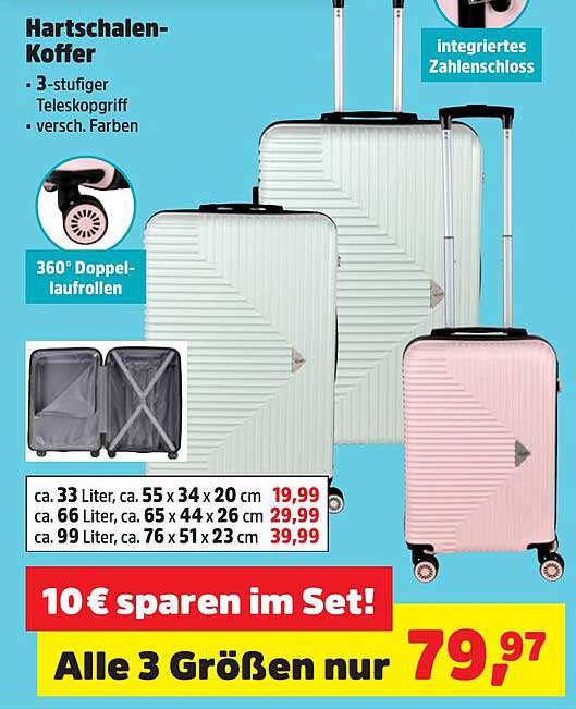 Hartschalen-Koffer - 3 Größen im Set