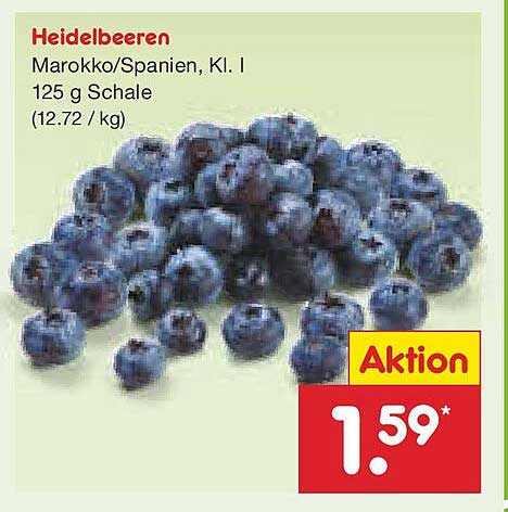 Heidelbeeren Marokko/Spanien, Kl. I 125 g Schale