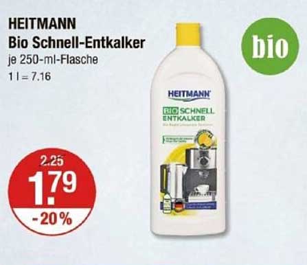 HEITMANN Bio Schnell-Entkalker 250 ml