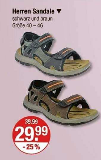Herren Sandale - schwarz und braun, Größe 40 – 46